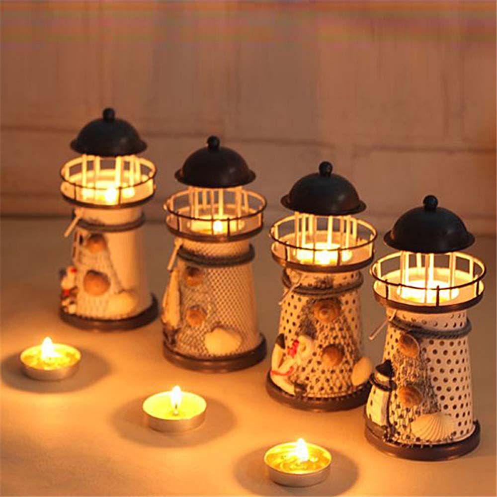 Chân Nến Đứng Hình Ngọn Hải Đăng Phong Cách Vintage Sáng Tạo Trang Trí Nhà Cửa