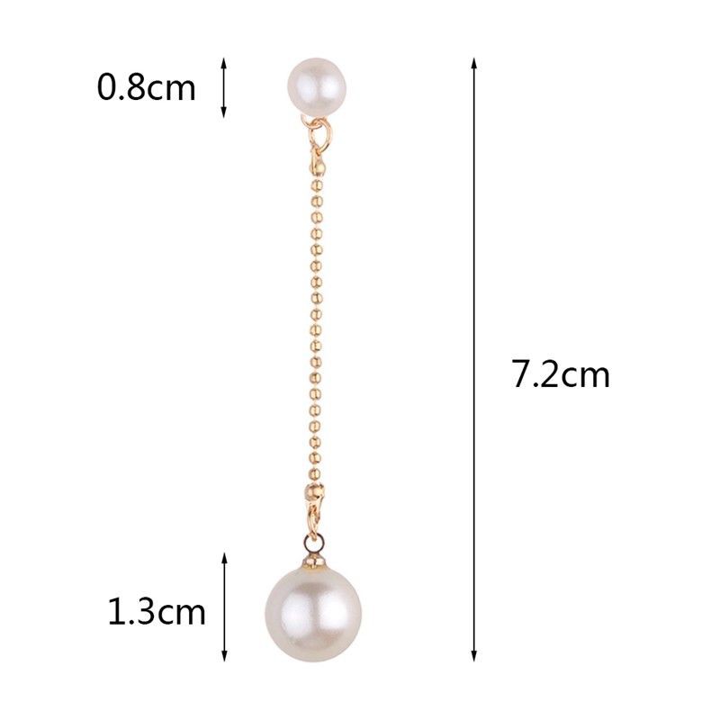 Khuyên tai dạng chuỗi đính ngọc trai giả