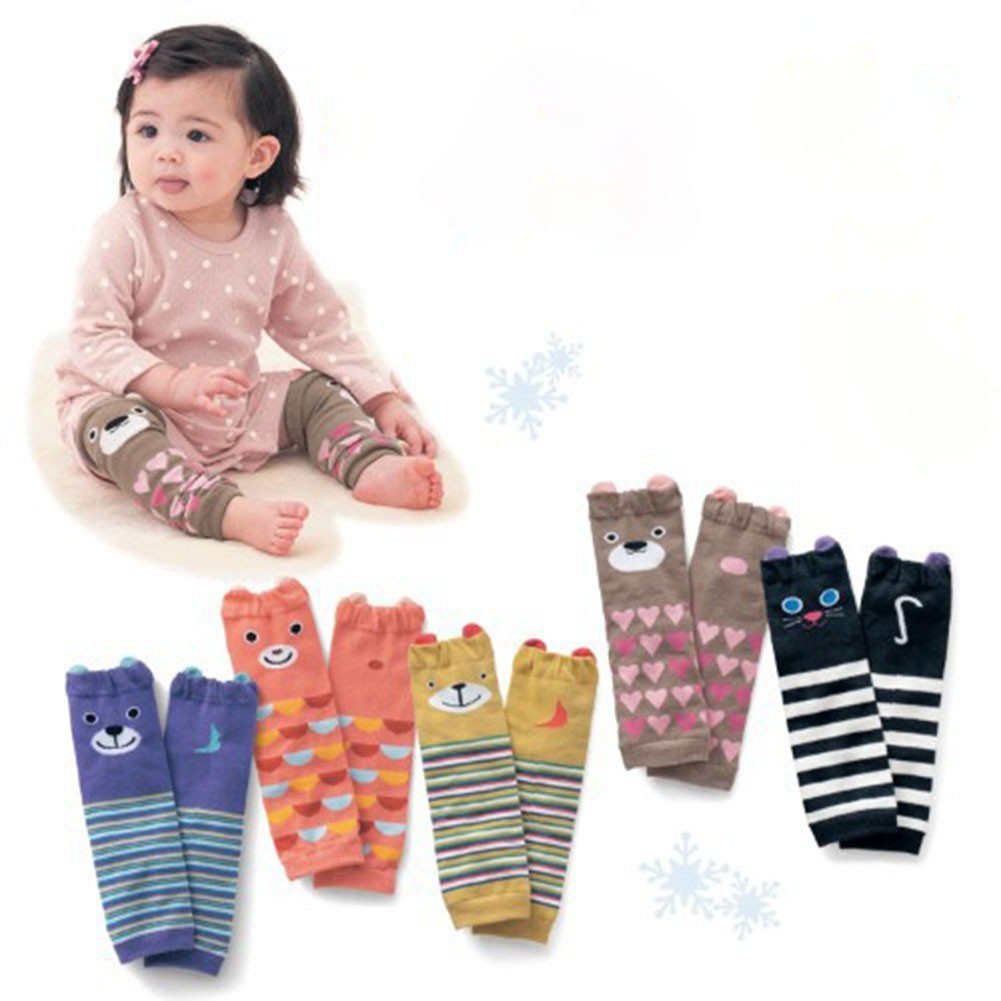 Vớ cotton dài kẻ sọc họa tiết hoạt hình cho bé