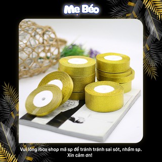 Ruy băng nhũ 3cm, 4cm, 5cm (Vàng Bạc) - Cuộn 22m trang trí Giáng sinh, gói quà