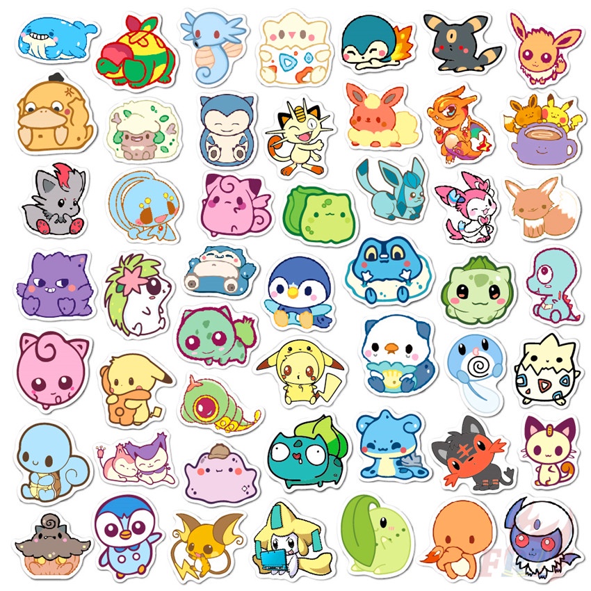 ❉ Q Pokemon Go Series 03 Funny Stickers ❉ 50Pcs/Set DIY Waterproof Fashion Mixed Doodle Decals Stickers