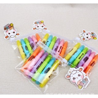 Set 6 bút nhớ - bút highlight có túi zip siêu dễ thương, tiện dụng
