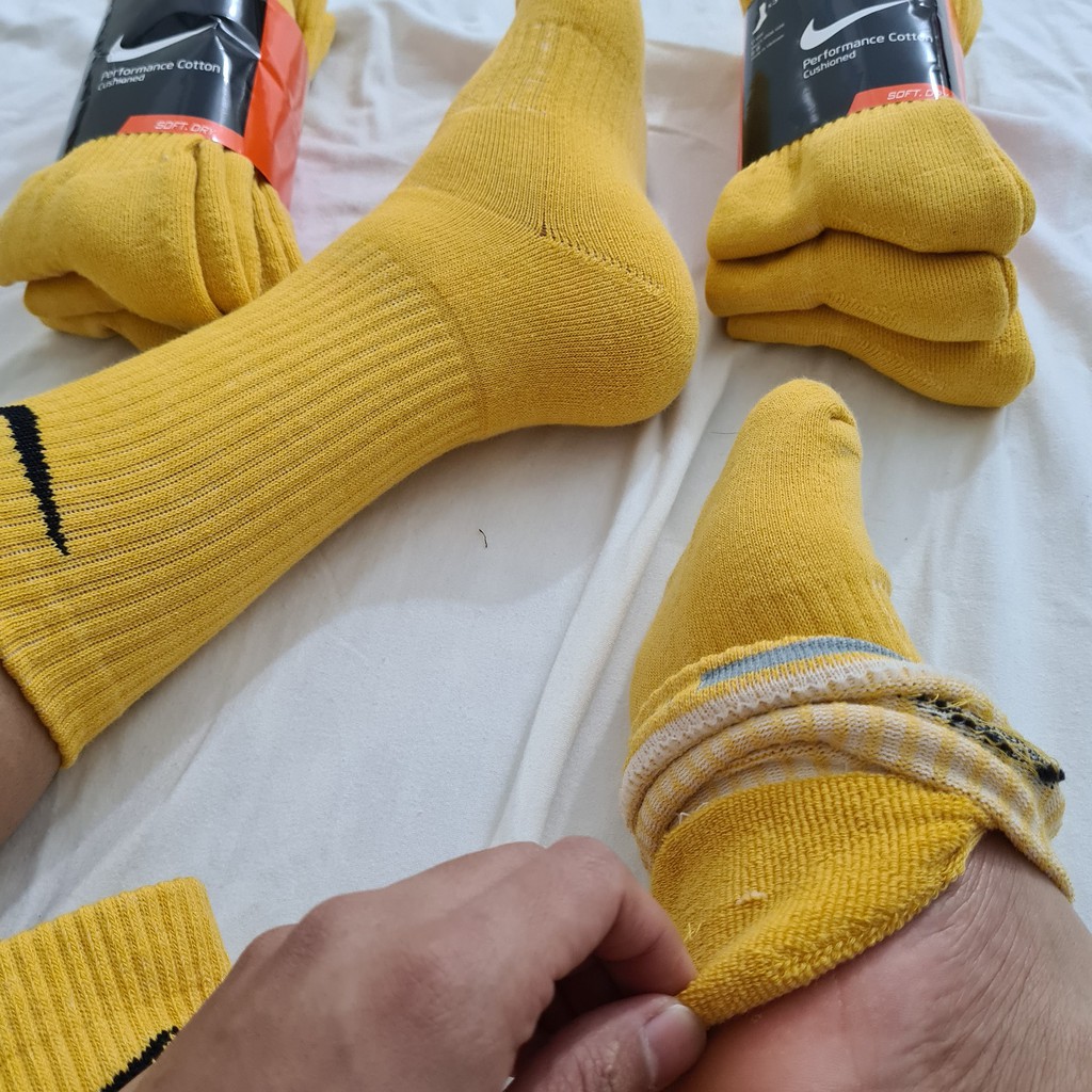 Pack 3 đôi tất thể thao Nike màu Vàng No1  - Free ship + Quà tặng Loved socks by TatsTats.vn
