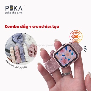 Combo cột tóc + dây đeo vải lụa aw 7/6/5/4/3/2/1 đủ 38/40/42/44mm