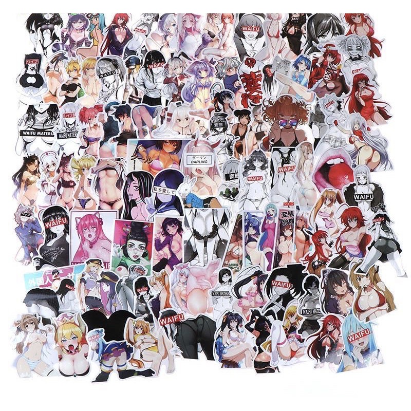 10 Sticket dán Sexy anime không trùng mẫu chống thấm nước cực hot