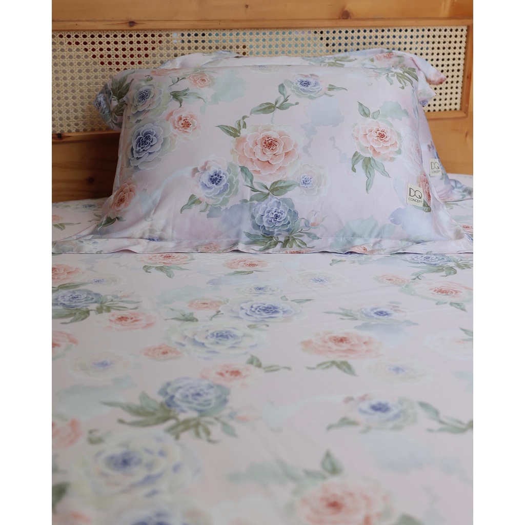 SẴN SET GA GỐI TENCEL LỤA SIÊU MÁT MÙA HÈ HOẠ TIẾT HOA PEONY
