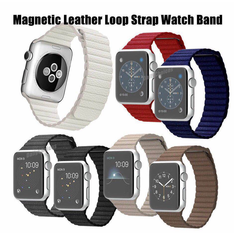 Dây Đeo Bằng Da Thật Cho Đồng Hồ Thông Minh Apple Watch Series 6 / 5 / 4 / 3 / 2 / 1 / Se Iwatch 38mm 40mm 42mm 44mm