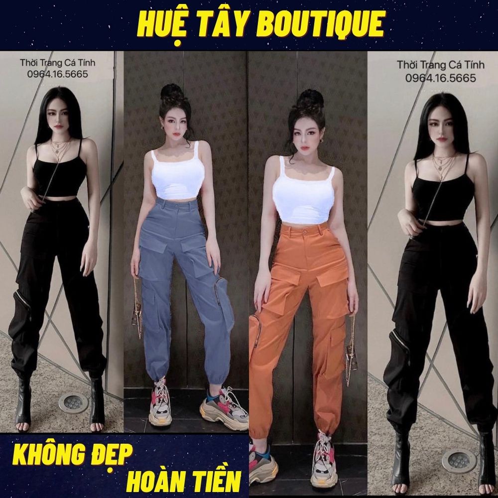 Set kaki nữ, túi hộp nữ áo 2 dây cotton quần chất đủ size S M L newbrand SKUS-02