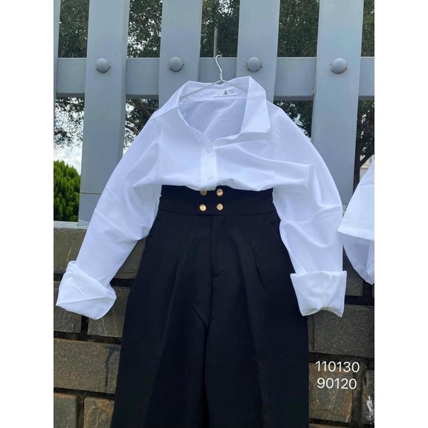 Quần baggy 4 cúc tuyết mưa cạp siêu cao về kho