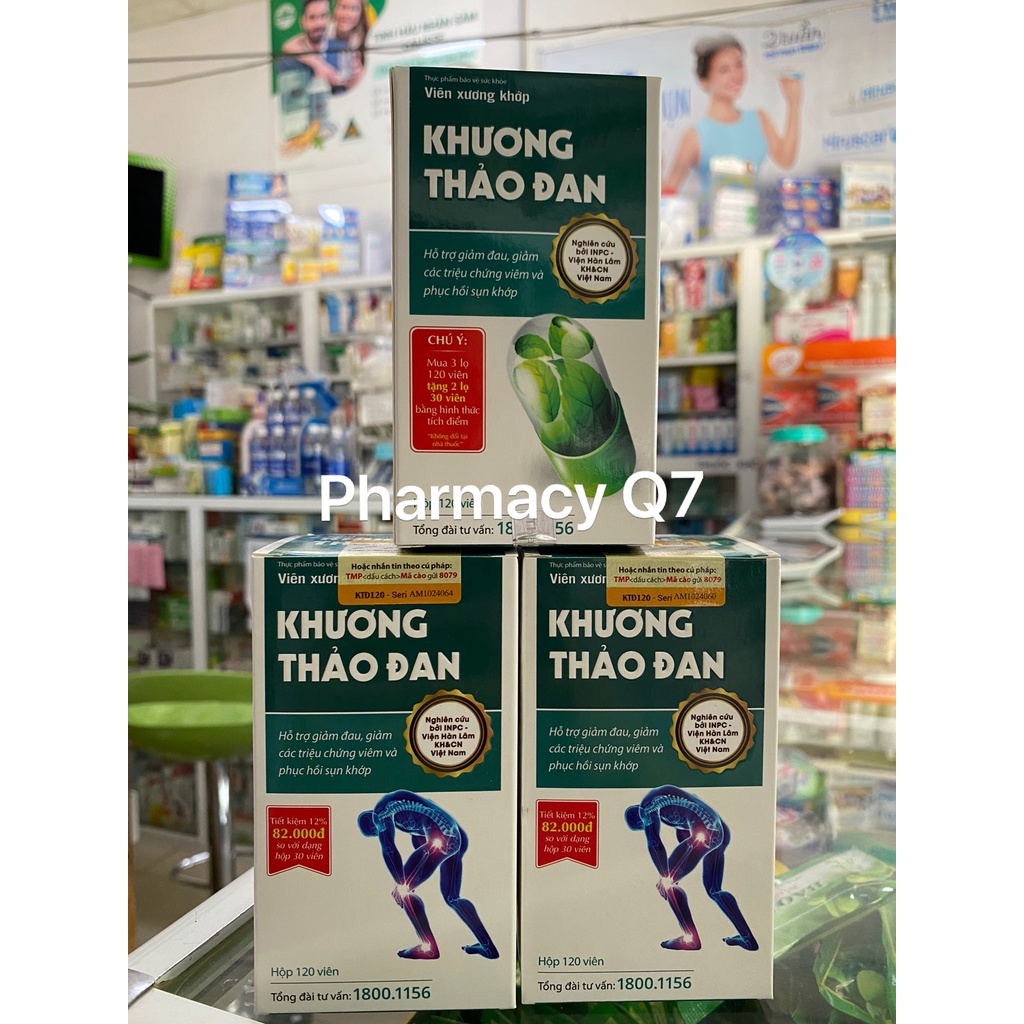 [New] KHƯƠNG THẢO ĐAN (Hộp lớn 120 viên) - Viên xương khớp vai gáy/ hàng chính hãng có tem tích điểm