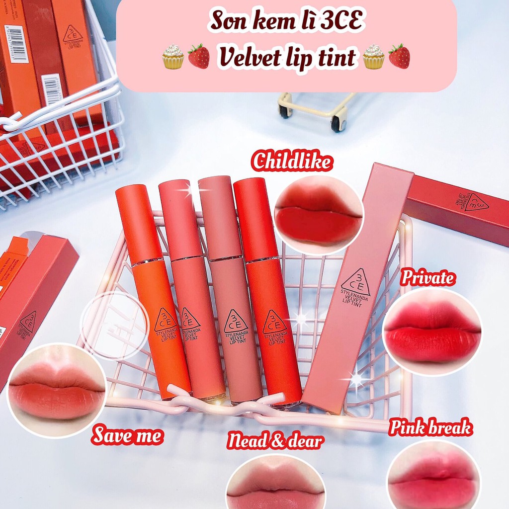 Son kem 3CE Velvet Lip Tint