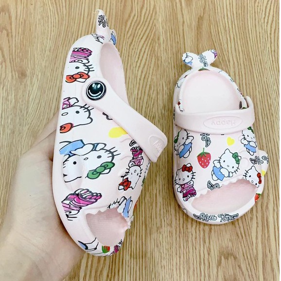 [𝐒𝐀𝐋𝐄] Dép Cá Mập Hở Mũi Quai Hậu Siêu 𝐍𝐡ẹ Siêu 𝐂𝐔𝐓𝐄 Hình Hello Kitty Dành Cho Bé 3 Màu Full Size 18-23