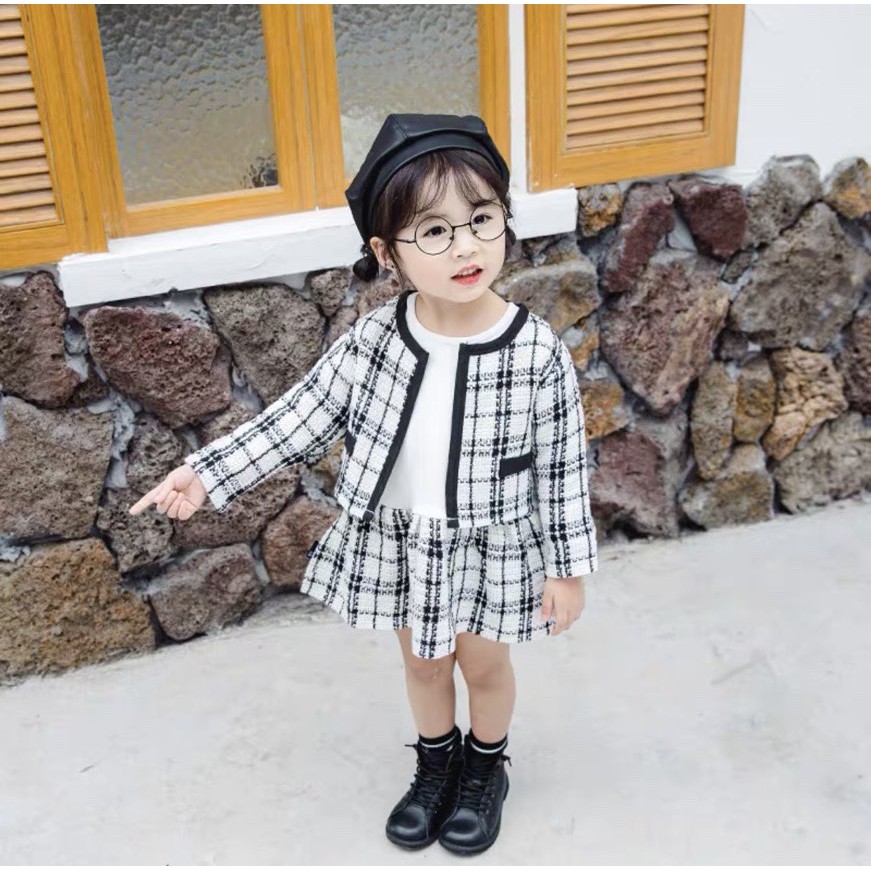 Set váy áo dạ cực chất cho bé gái - Mẹ Gạo Quần Áo Trẻ Em
