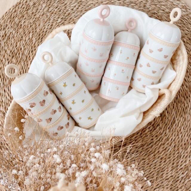 Hộp Chia Sữa 3 Ngăn Hình Gấu Thỏ Phong Cách Hàn Quốc Babibu - HCS3N