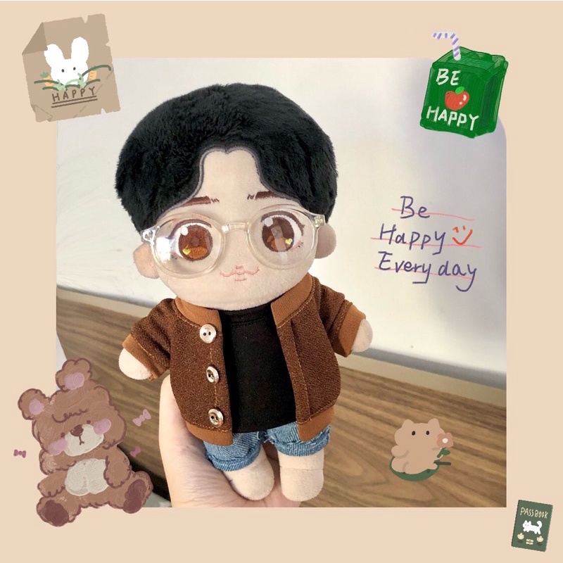 KA set/ bộ áo khoác nâu dành cho búp bê