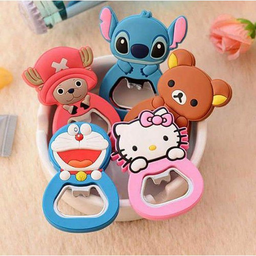 Dụng cụ khui bia nước ngọt hình thú hoạt hình có nam châm hít tủ lạnh kiểu dáng tiện dụng, đẹp mắt bằng thép không gỉ