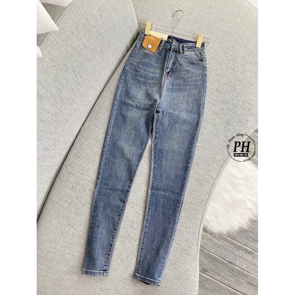 Quần jeans nữ cạp cao Loang màu khoe trọn cặp chân dài thon của nàng