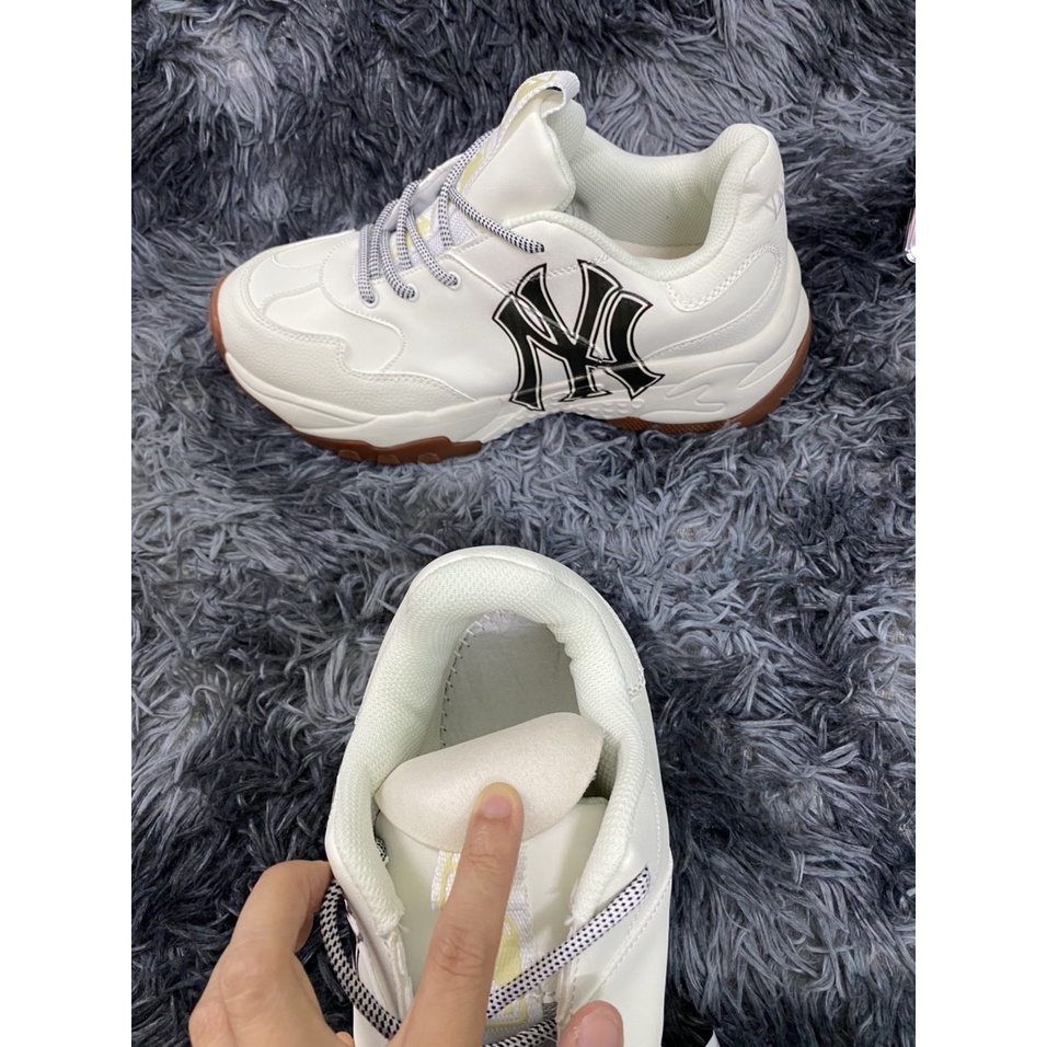 [CÓ SẴN - ẢNH THẬT] Giày thể thao nam nữ MLB.B ny, Giày màu trắng đế nâu hot full box - tặng kèm tất