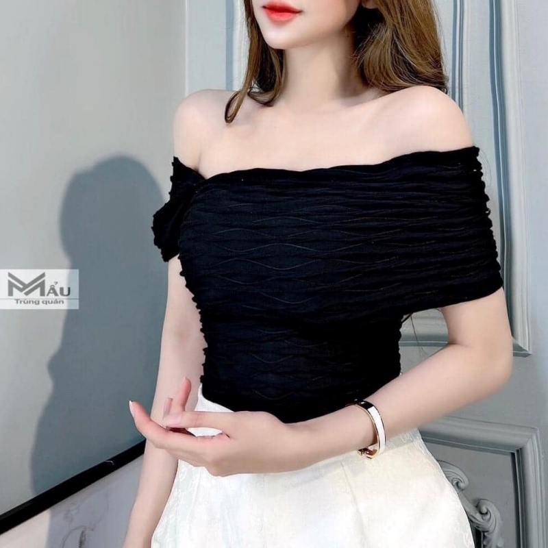 Áo kiểu nữ bánh bèo phong cách Hàn Quốc đẹp sexy nhăn tiểu thư Yukago M1.139.KE.S
