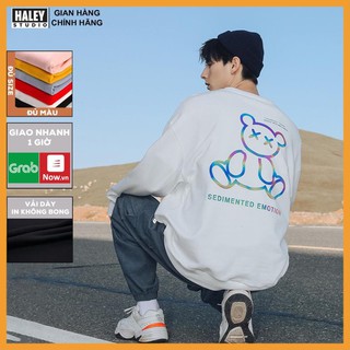 💥FREESHIP💥 Áo Hoodie Phản Quang trắng  hình gấu Sedimented Unisex Form Suông Chất nỉ bồng đẹp mã HD73 - Tặng vòng xinh