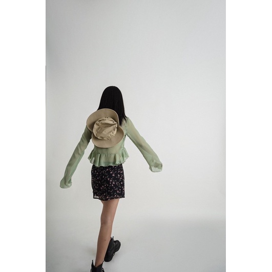 ATHEA SKIRT-Váy voan hoa đen dáng ngắn kèm lót-Whitelies Shop