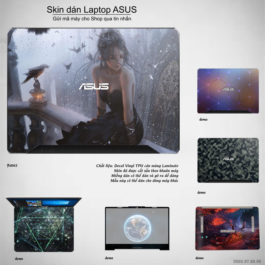 Skin dán Laptop Asus in hình Fantasy _nhiều mẫu 7 (inbox mã máy cho Shop)