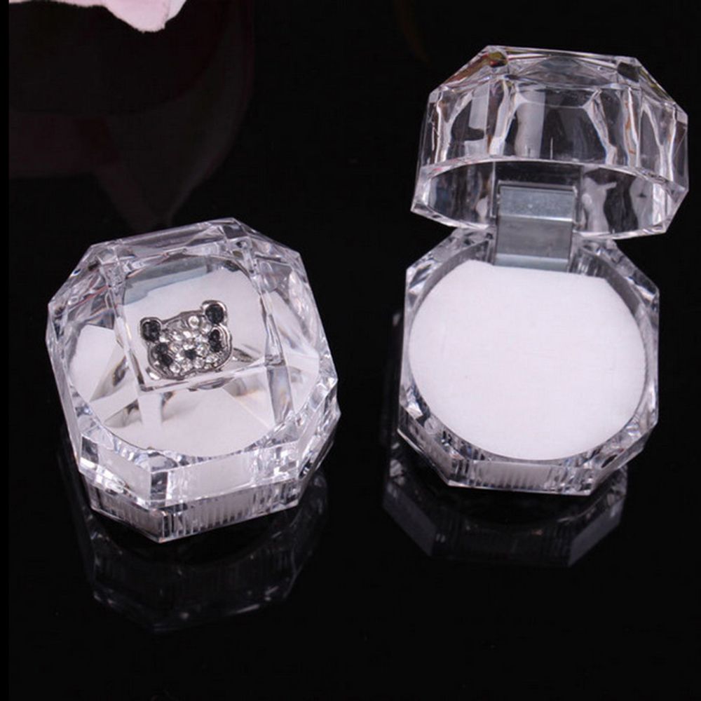 1 Hộp Đựng Trang Sức Hình Bát Giác Trong Suốt Nhiều Màu