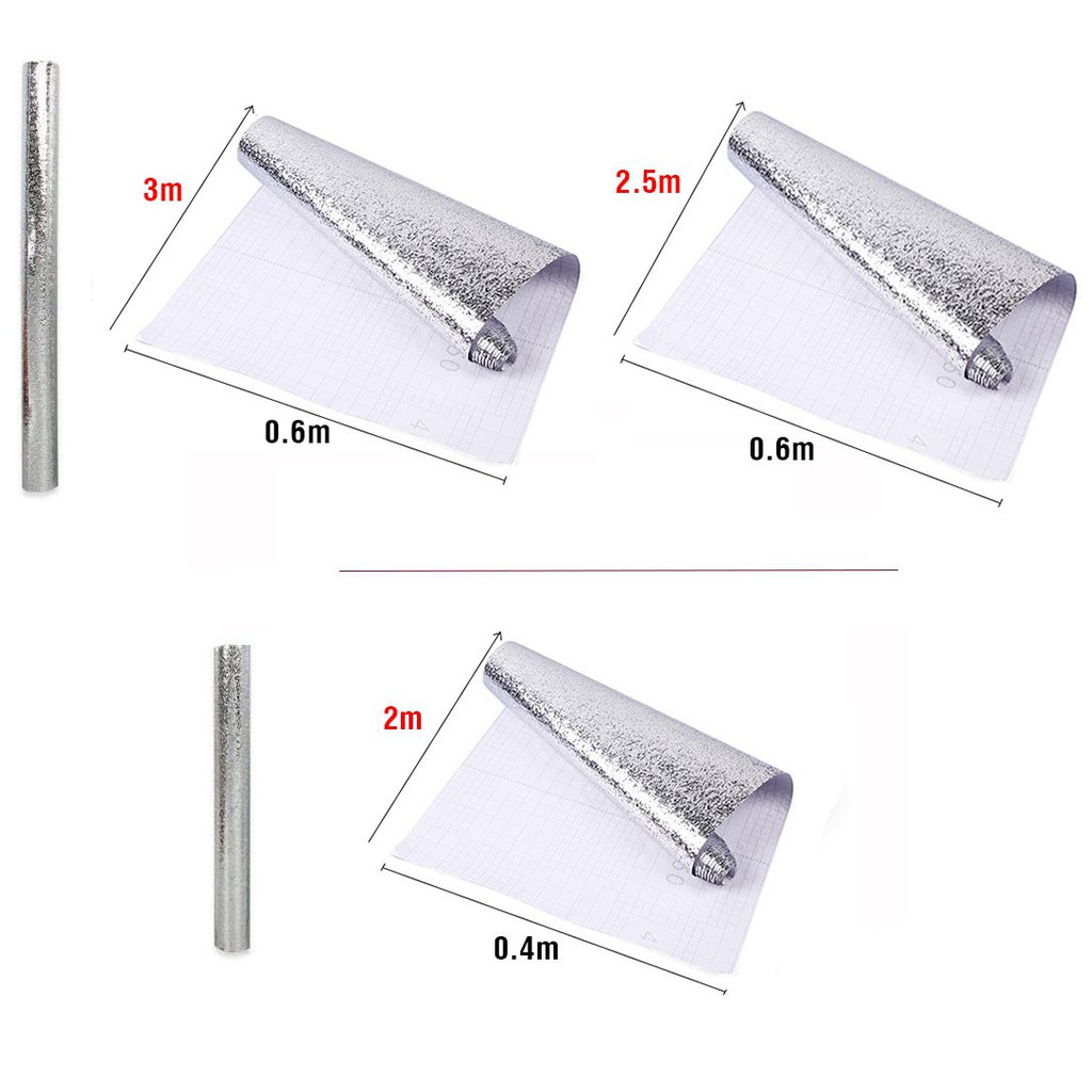Cuộn giấy bạc dán bếp cách nhiệt, miếng decal dán tường nhà bếp chống thấm bền đẹp  2456