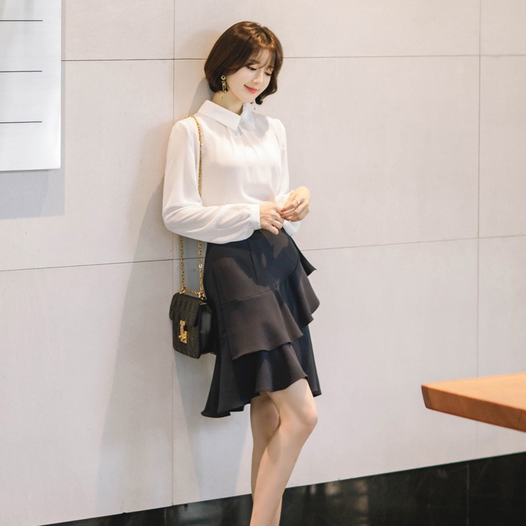 Áo sơ mi nữ trắng công sở Chunxuu, thiết kế nhẹ nhàng thanh lịch - XU13