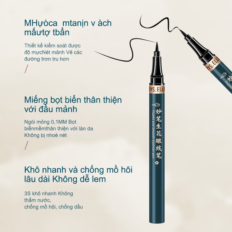 Bút kẻ mắt dạng lỏng nhanh khô màu đen màu nâu chất lì chống nước lâu trôi