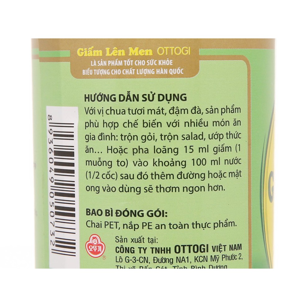 [FREESHIP❤️] - Giấm lên men Ottogi 450ml
