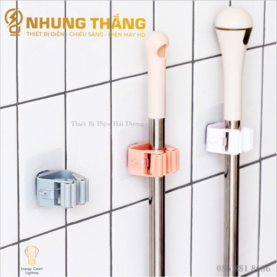 Miếng Dán Tường Kẹp , Giữ Các Dụng Cụ Lau Dọn Trong Nhà - Móc Treo Chổi, Treo Ô, Đồ Dùng - Chịu Lực Tốt