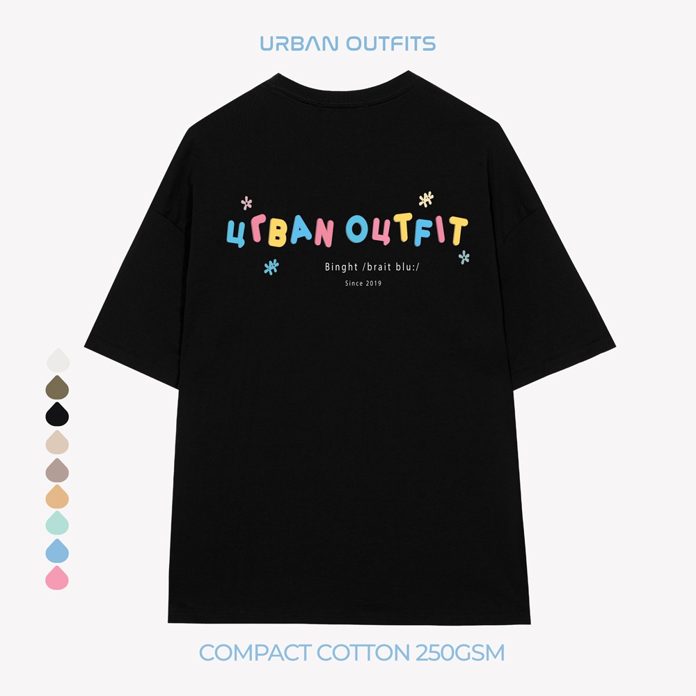 Áo Thun Tay Lỡ Form Rộng URBAN OUTFITS  ATO104 Local Brand In Rainbow ver 2.0 Chất Vải 95% Compact Cotton 250GSM