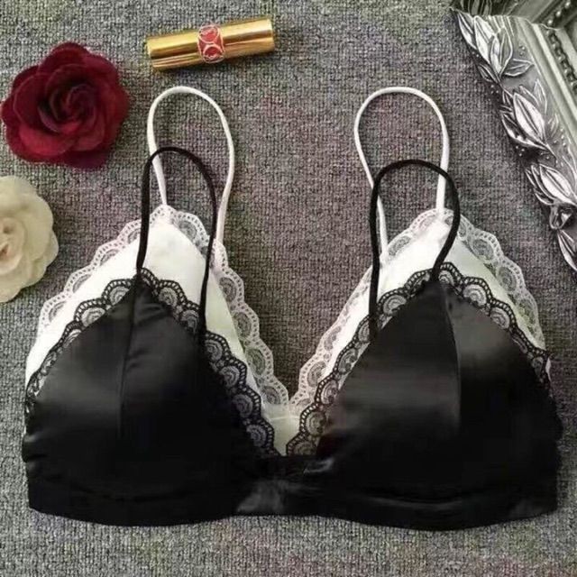 Bra phi lụa bóng viền ren điệu đà sexy 265