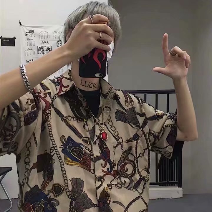 Áo Sơ Mi Nam Tay Ngắn Họa Tiết Hoa Thời Trang Hàn Quốc