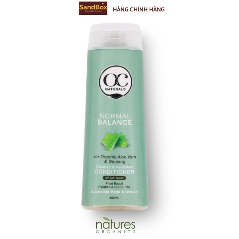Dầu xả dưỡng tóc bóng mượt chiết xuất nha đam và dầu trái bơ OC Naturals (Organic Care) Úc 400 ml