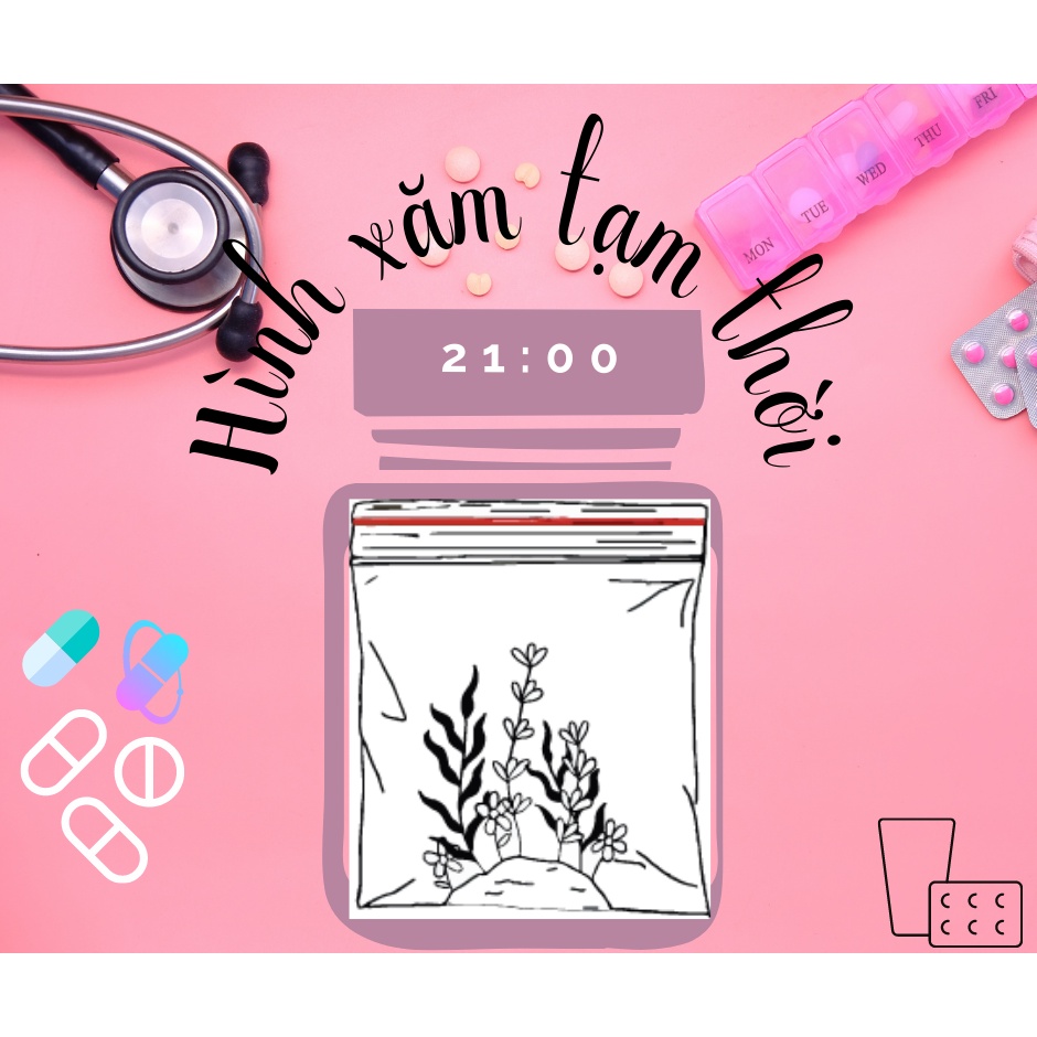 "PILL🤒" Hình Xăm Dán Mới Nhất,Chống Nước 100%,Giữ Hình Lâu - Hai Mốt Giờ Store 🌺