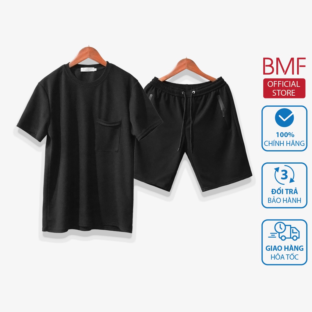 Bộ quần áo mặc nhà thể thao nam mùa hè phong cách cao cấp BMF