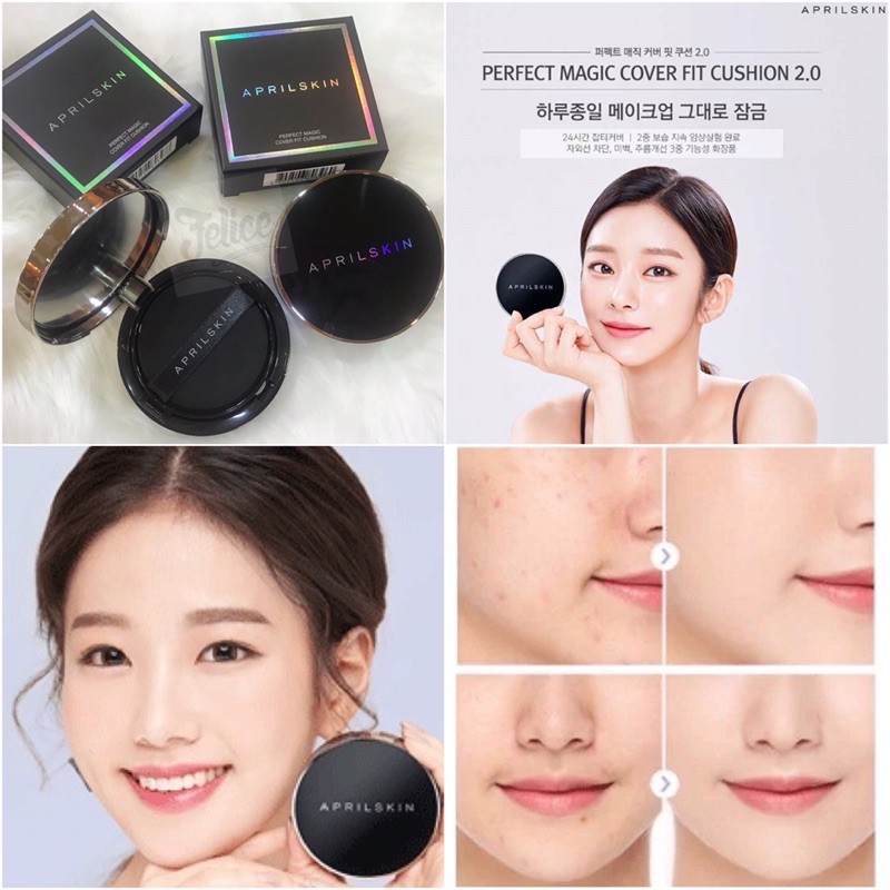 (MẪU MỚI)Phấn Nước  April Skin Perfect Magic  Cover Fit Cushion phiên bản 2.0 SPF50+/PA+++ 13g