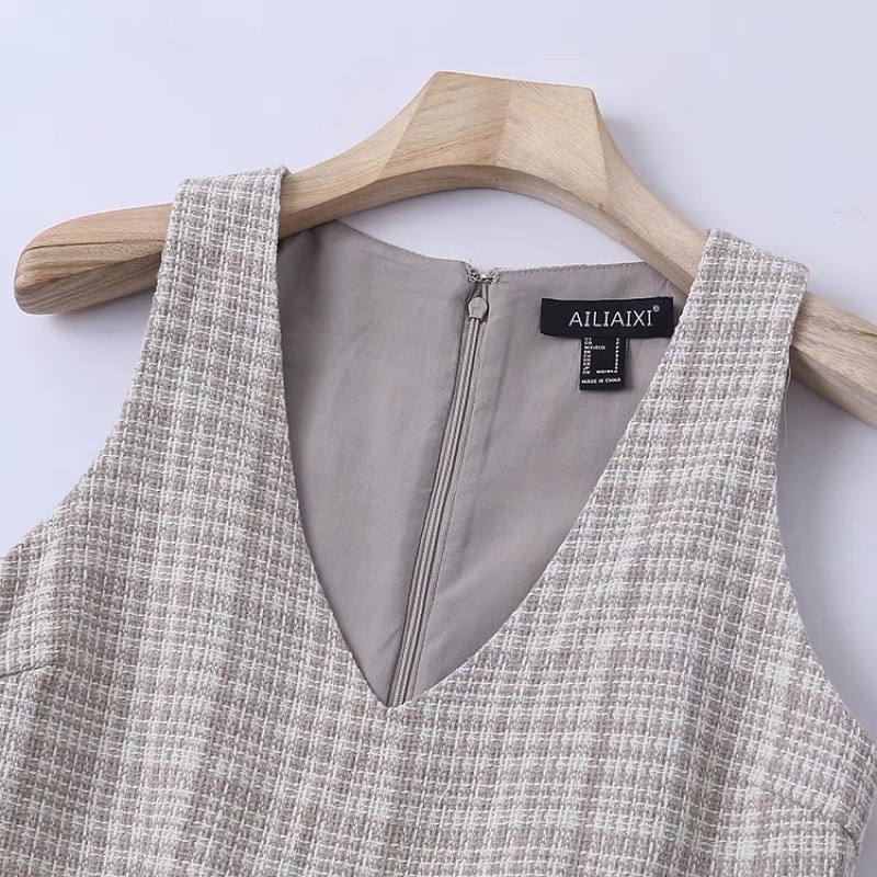 Set jump Plaid Tweed Romper F21 new