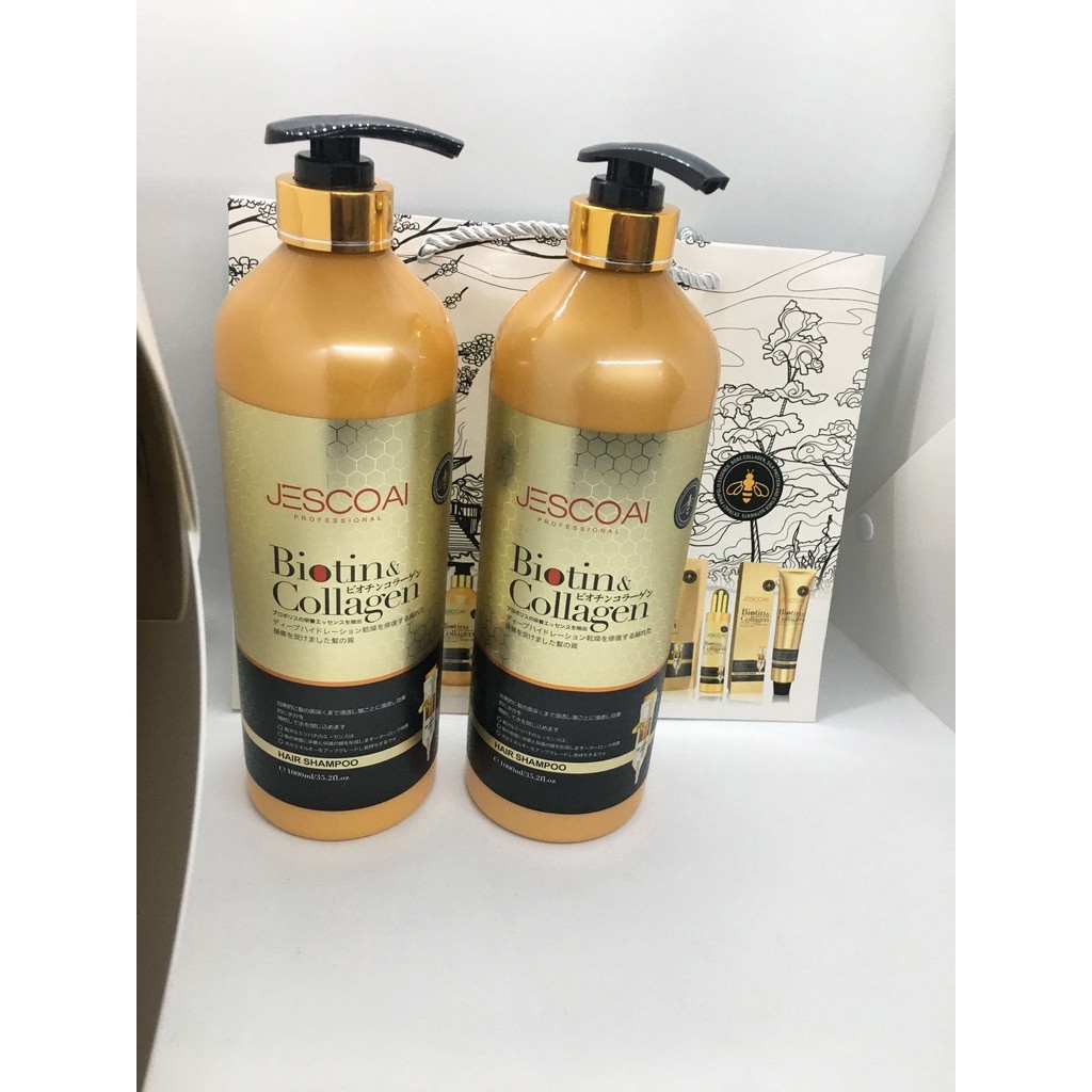 ✅[CHÍNH HÃNG] Bộ Dầu Gội Xả Biotin Collagen Jescoal 1000ml