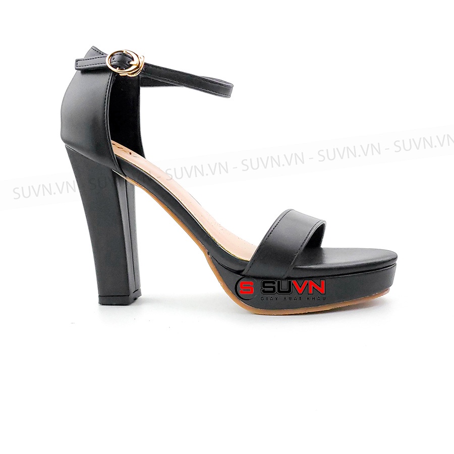 Sandal cao gót nữ cao cấp 11 phân kín gót đế đúp xịn VNXK Suvn