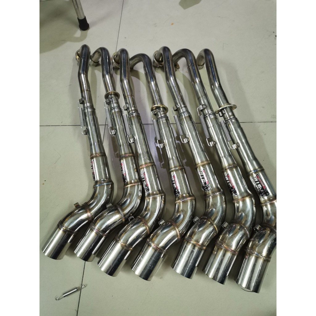 Cổ cong 2 khúc chất liệu inox không gỉ dành cho xe dream, xe Wave và xe sirius