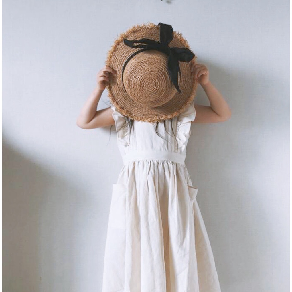 Váy Cho Bé Đầm Thô Trắng ZARA Tay Bồng