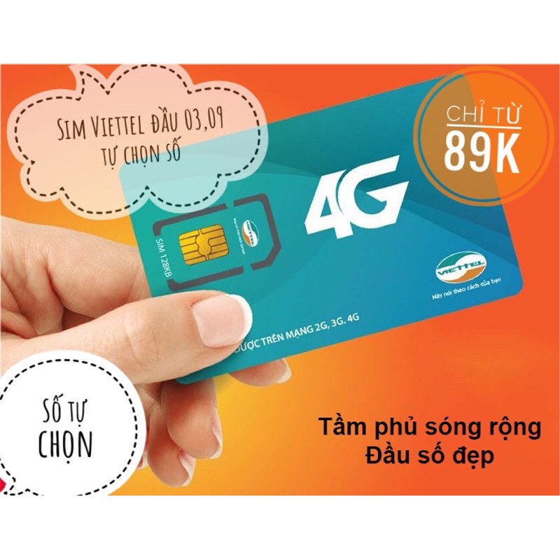 Sim Viettel 03,09 tự chọn số có gói 4G lên mạng tốc độ cao