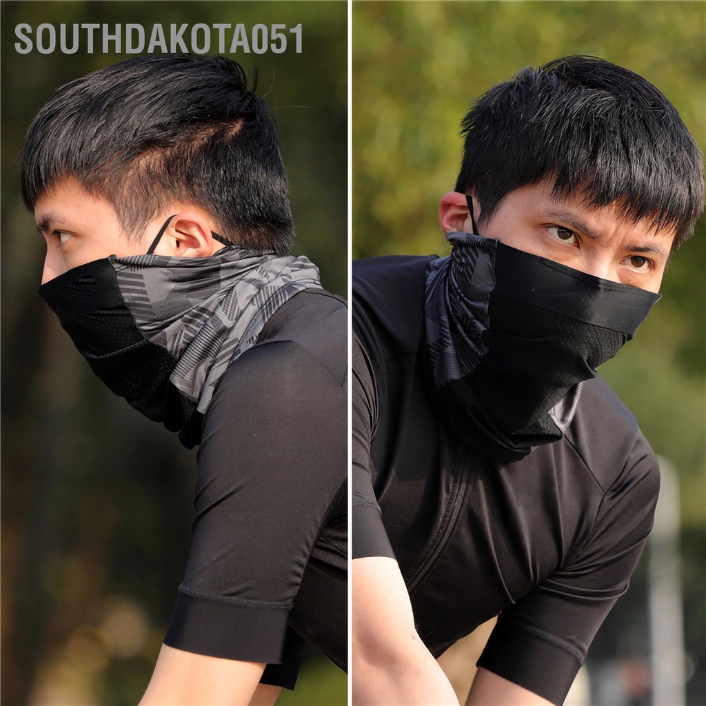 Southdakota051 Đạp xe che mặt cho mùa hè Băng lụa Treo tai Che Khăn quàng cổ thoáng khí Thiết bị thể thao