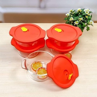 Hộp thủy tinh chịu nhiệt lock&lock 460ml nắp silicon