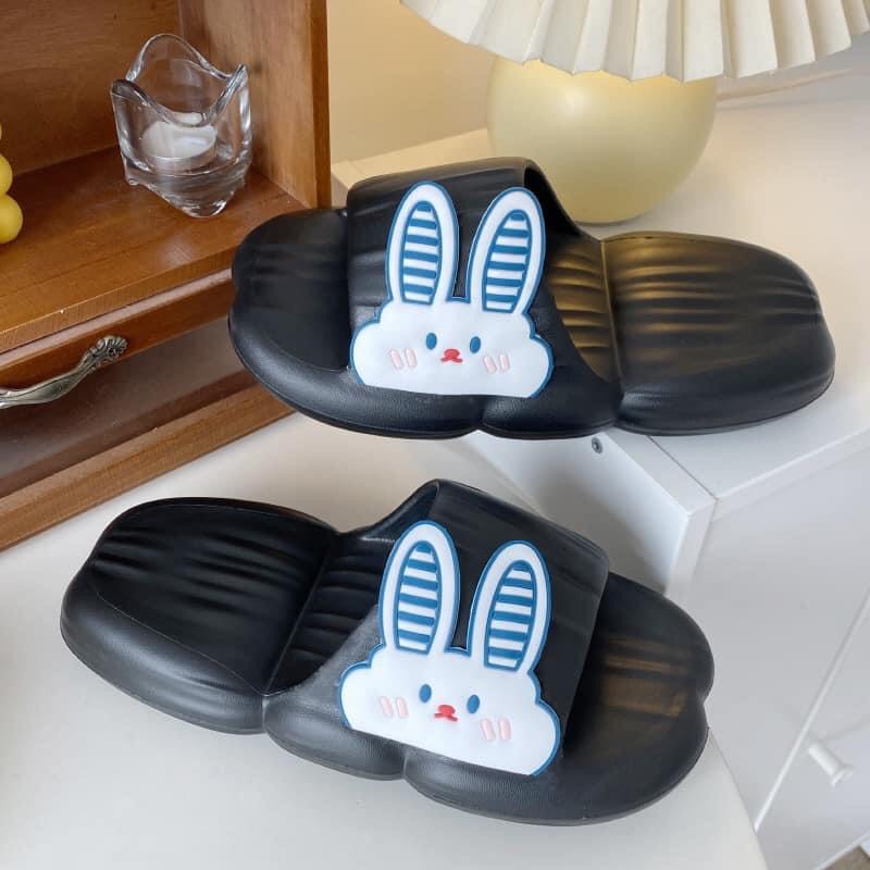 Dép bánh mì quai ngang cute đế cao chống trượt có sẵn - Dép nữ đi trong nhà ulzzang thỏ xinh