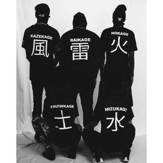 Áo thun Naruto Kage squad ( Có cả áo trắng chữ màu đen )