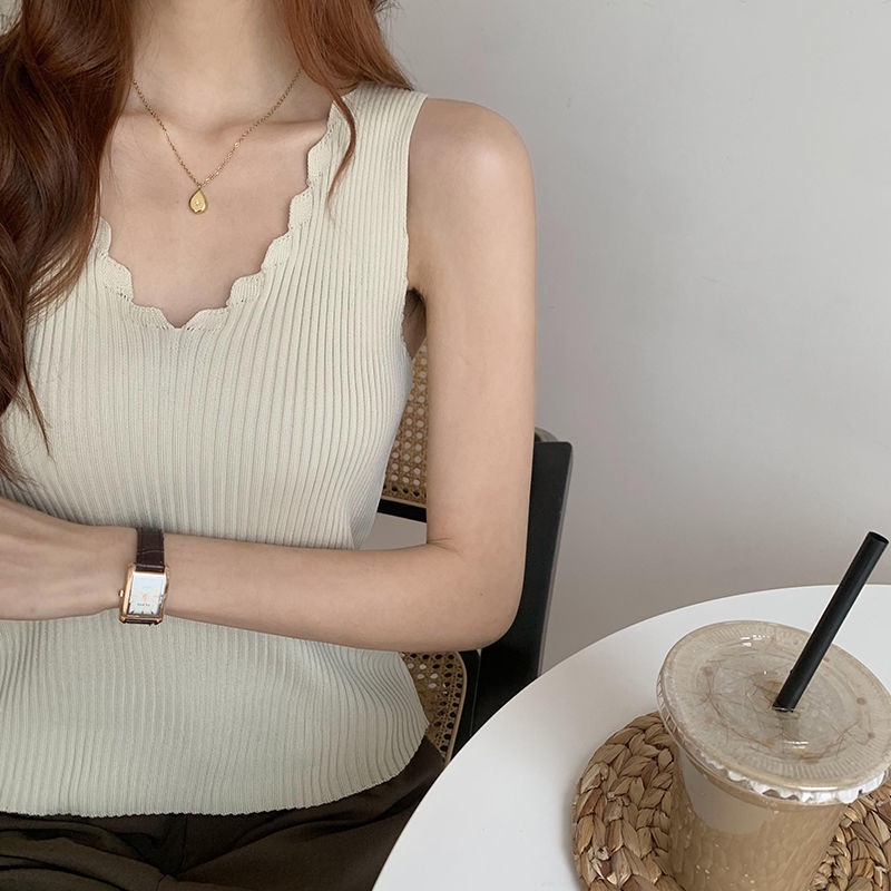 Áo sweater Dệt Kim Không Tay Thời Trang Mùa Hè Dành Cho Nữ